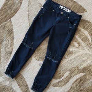 VIP jeans distressed look. Used